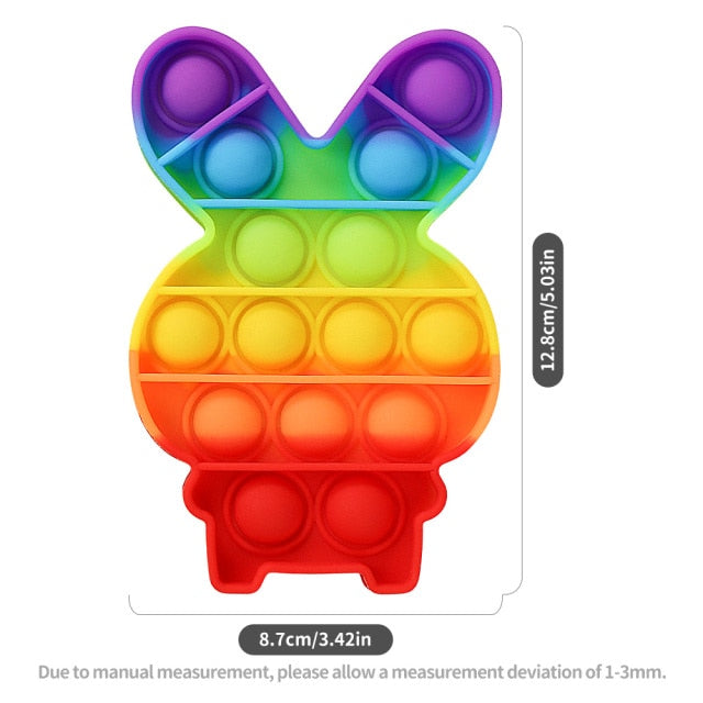 Fruit Animal Simple Fidget Toy Push Bubble Sensory Stress Sensory Toy Relief Funny Anti-stress Hand Toys for Adult Children