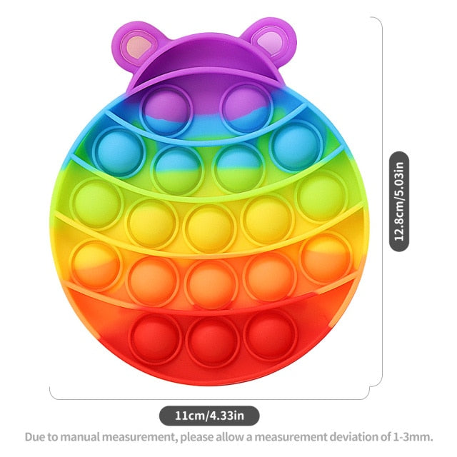 Fruit Animal Simple Fidget Toy Push Bubble Sensory Stress Sensory Toy Relief Funny Anti-stress Hand Toys for Adult Children