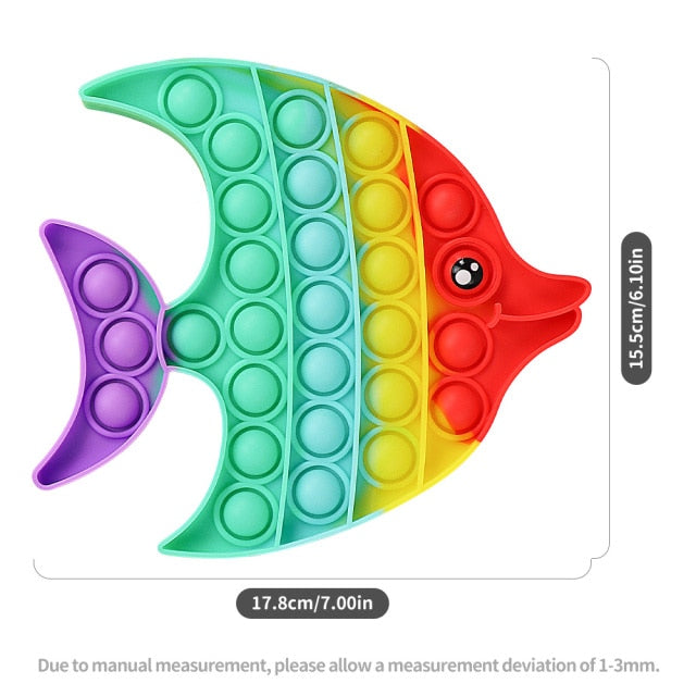 Fruit Animal Simple Fidget Toy Push Bubble Sensory Stress Sensory Toy Relief Funny Anti-stress Hand Toys for Adult Children