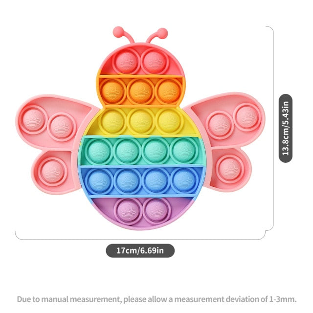 Fruit Animal Simple Fidget Toy Push Bubble Sensory Stress Sensory Toy Relief Funny Anti-stress Hand Toys for Adult Children