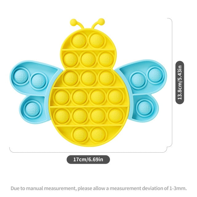 Fruit Animal Simple Fidget Toy Push Bubble Sensory Stress Sensory Toy Relief Funny Anti-stress Hand Toys for Adult Children