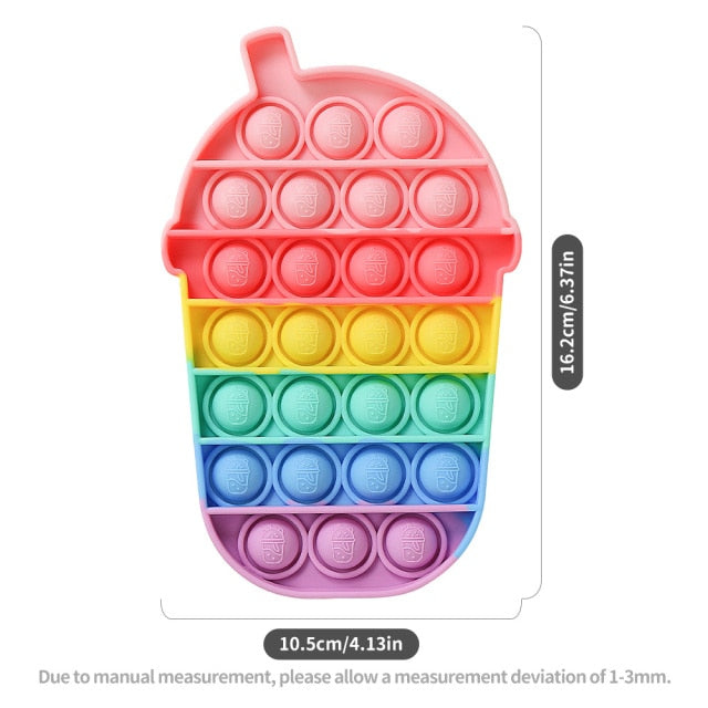 Fruit Animal Simple Fidget Toy Push Bubble Sensory Stress Sensory Toy Relief Funny Anti-stress Hand Toys for Adult Children