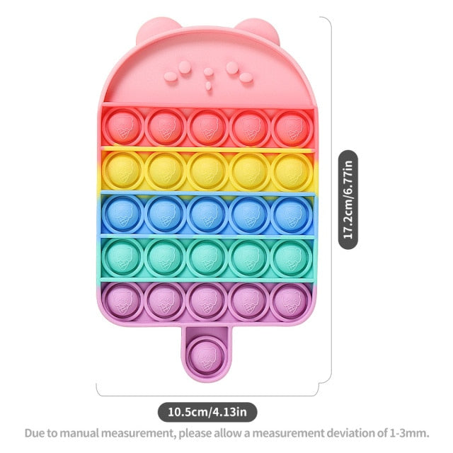 Fruit Animal Simple Fidget Toy Push Bubble Sensory Stress Sensory Toy Relief Funny Anti-stress Hand Toys for Adult Children