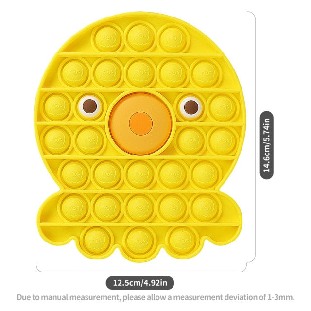 Fruit Animal Simple Fidget Toy Push Bubble Sensory Stress Sensory Toy Relief Funny Anti-stress Hand Toys for Adult Children