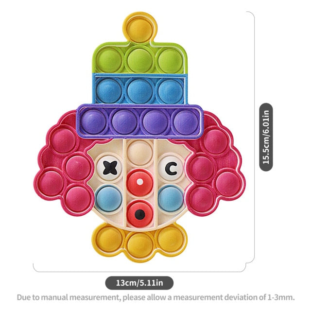 Fruit Animal Simple Fidget Toy Push Bubble Sensory Stress Sensory Toy Relief Funny Anti-stress Hand Toys for Adult Children