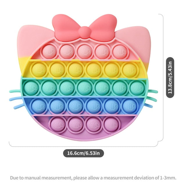 Fruit Animal Simple Fidget Toy Push Bubble Sensory Stress Sensory Toy Relief Funny Anti-stress Hand Toys for Adult Children