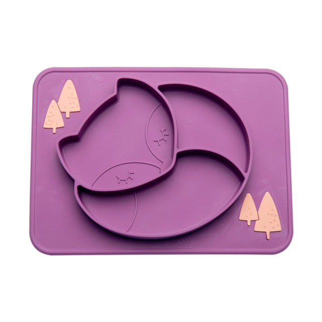 Bopoobo Baby Dishes Silicone Suction Plate Cute Crab Children Feeding Plate Non-Slip Baby Food Feeding Bowl For Children