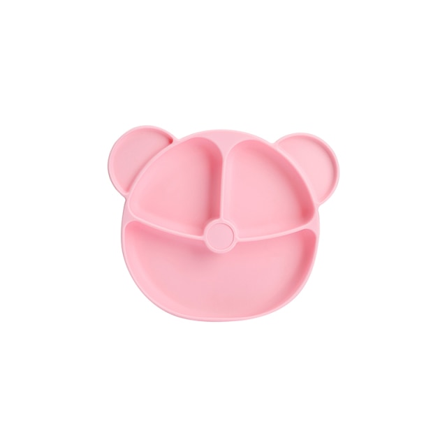 Bopoobo Baby Dishes Silicone Suction Plate Cute Crab Children Feeding Plate Non-Slip Baby Food Feeding Bowl For Children