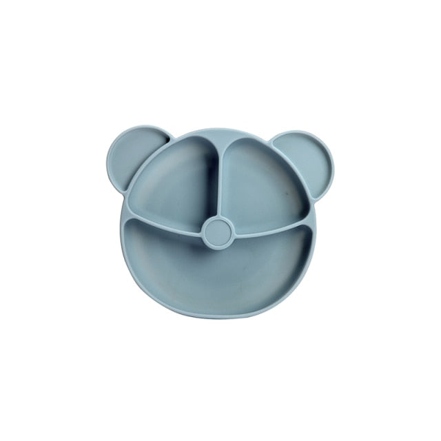 Bopoobo Baby Dishes Silicone Suction Plate Cute Crab Children Feeding Plate Non-Slip Baby Food Feeding Bowl For Children