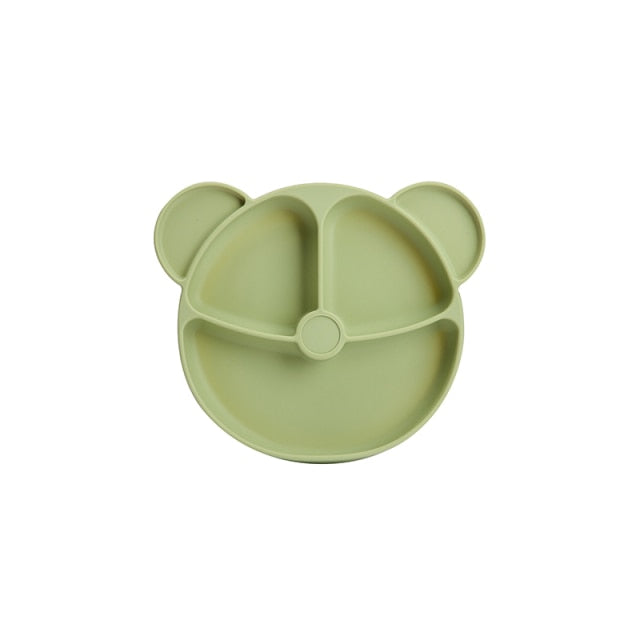 Bopoobo Baby Dishes Silicone Suction Plate Cute Crab Children Feeding Plate Non-Slip Baby Food Feeding Bowl For Children