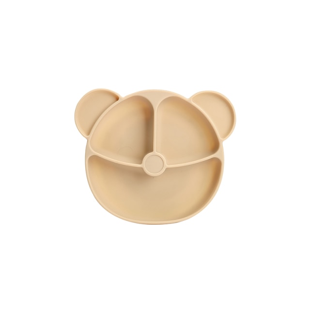 Bopoobo Baby Dishes Silicone Suction Plate Cute Crab Children Feeding Plate Non-Slip Baby Food Feeding Bowl For Children