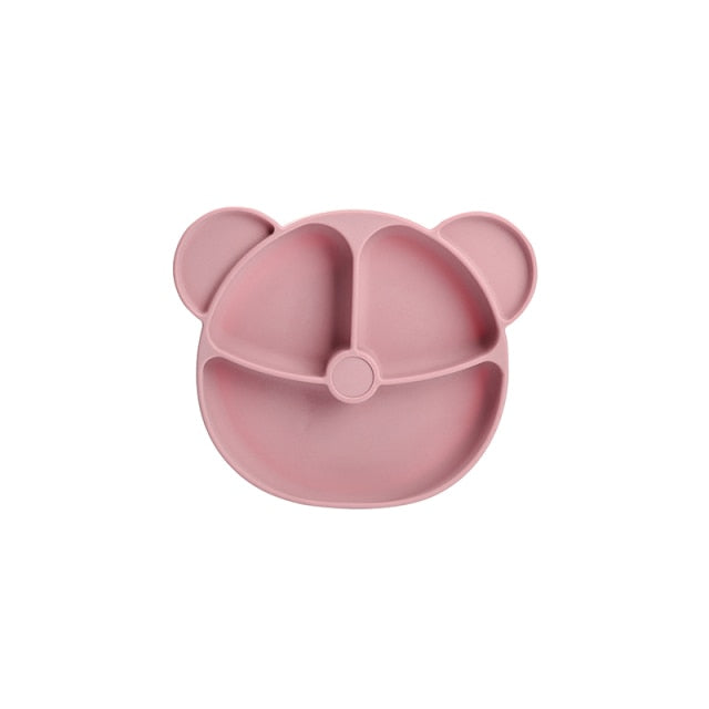 Bopoobo Baby Dishes Silicone Suction Plate Cute Crab Children Feeding Plate Non-Slip Baby Food Feeding Bowl For Children