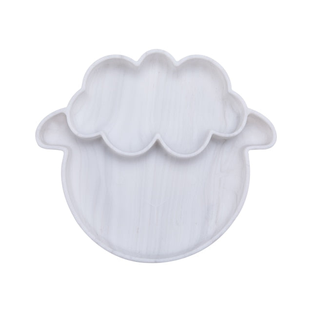 Bopoobo Baby Dishes Silicone Suction Plate Cute Crab Children Feeding Plate Non-Slip Baby Food Feeding Bowl For Children