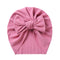 Solid Ribbed Bunny Knot Turban Hats for Baby Boys Girls Beanies Striped Thin Elastic Caps Bonnet Newborn Toddler 0-4T Headwraps