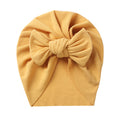 Solid Ribbed Bunny Knot Turban Hats for Baby Boys Girls Beanies Striped Thin Elastic Caps Bonnet Newborn Toddler 0-4T Headwraps