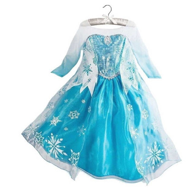 Disney Princess Party Dress up for Girls Halloween Frozen Elsa Jasmine Rapunzel Costume Kids Christmas Clothing Birthday Gift