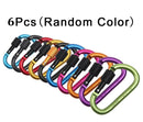 6Pcs Carabiner Climbing Travel Kit Camping Equipment Alloy Aluminum Survival Gear Camp Mountaineering Hook Outdoor Carabiner ZXH