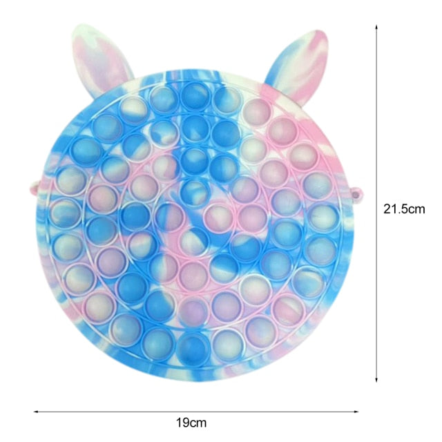 Cute Bag Fidget Toys Reliver Stress Toy Rainbow Push Bubble Simple Dimmer Antistress Toy Children Sensory Game Toy Backpack
