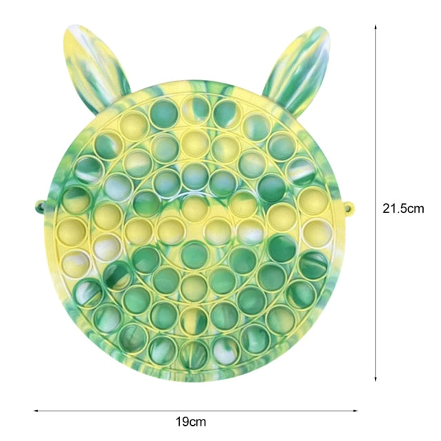 Cute Bag Fidget Toys Reliver Stress Toy Rainbow Push Bubble Simple Dimmer Antistress Toy Children Sensory Game Toy Backpack