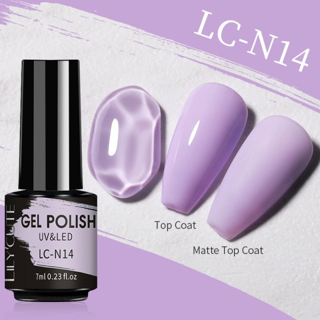 LILYCUTE Matte Gel Nail Polish Matte Top Coat Need 7ML Autumn Color Hybrid Varnish Soak Off UV Gel Nail Art Design Gel Polish