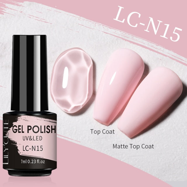 LILYCUTE Matte Gel Nail Polish Matte Top Coat Need 7ML Autumn Color Hybrid Varnish Soak Off UV Gel Nail Art Design Gel Polish