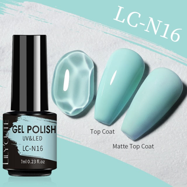 LILYCUTE Matte Gel Nail Polish Matte Top Coat Need 7ML Autumn Color Hybrid Varnish Soak Off UV Gel Nail Art Design Gel Polish