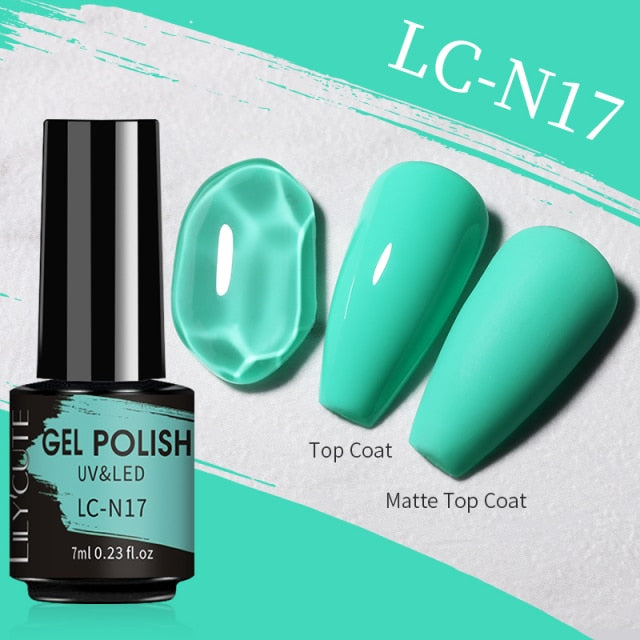 LILYCUTE Matte Gel Nail Polish Matte Top Coat Need 7ML Autumn Color Hybrid Varnish Soak Off UV Gel Nail Art Design Gel Polish