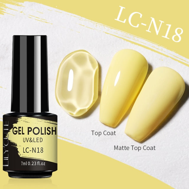 LILYCUTE Matte Gel Nail Polish Matte Top Coat Need 7ML Autumn Color Hybrid Varnish Soak Off UV Gel Nail Art Design Gel Polish