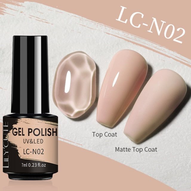 LILYCUTE Matte Gel Nail Polish Matte Top Coat Need 7ML Autumn Color Hybrid Varnish Soak Off UV Gel Nail Art Design Gel Polish