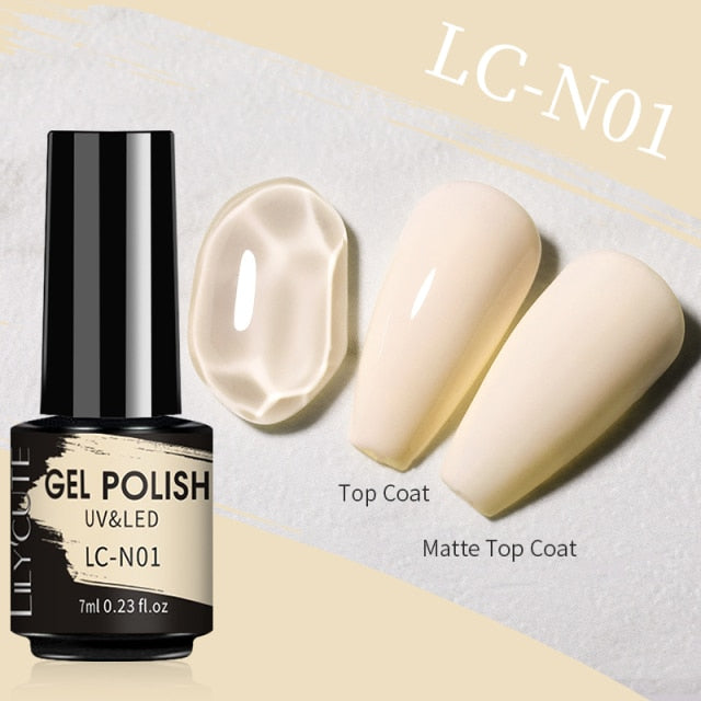 LILYCUTE Matte Gel Nail Polish Matte Top Coat Need 7ML Autumn Color Hybrid Varnish Soak Off UV Gel Nail Art Design Gel Polish