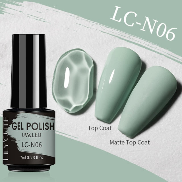 LILYCUTE Matte Gel Nail Polish Matte Top Coat Need 7ML Autumn Color Hybrid Varnish Soak Off UV Gel Nail Art Design Gel Polish