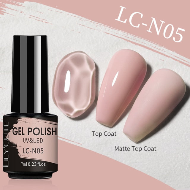 LILYCUTE Matte Gel Nail Polish Matte Top Coat Need 7ML Autumn Color Hybrid Varnish Soak Off UV Gel Nail Art Design Gel Polish