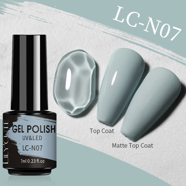 LILYCUTE Matte Gel Nail Polish Matte Top Coat Need 7ML Autumn Color Hybrid Varnish Soak Off UV Gel Nail Art Design Gel Polish