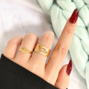 UMKA Trendy Gold Silver Color Flame Rings For Women Men Lover Couple Rings Set Friendship Engagement Wedding Open Rings Jewelry