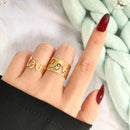 UMKA Trendy Gold Silver Color Flame Rings For Women Men Lover Couple Rings Set Friendship Engagement Wedding Open Rings Jewelry