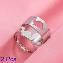 IFMIA Trendy Lover Star Moon Aircraft Cherry Dinosaur Mushroom Butterfly Rings for Women Men Couple Open Ring Set 2021 Jewelry