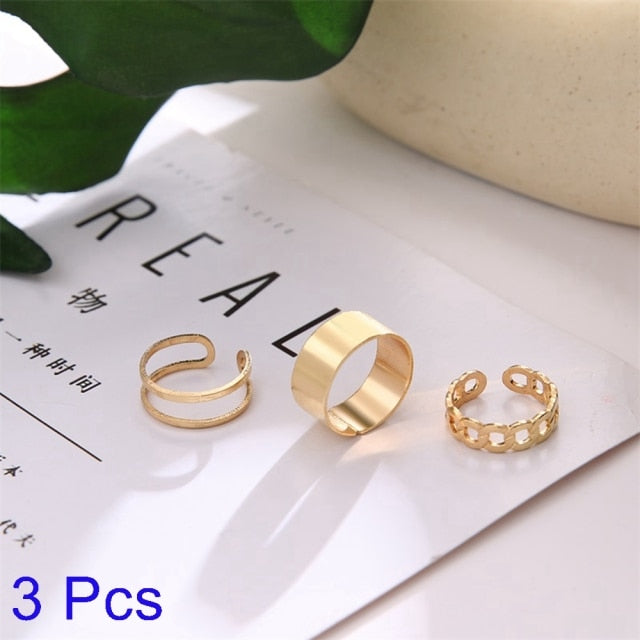 IFMIA Trendy Lover Star Moon Aircraft Cherry Dinosaur Mushroom Butterfly Rings for Women Men Couple Open Ring Set 2021 Jewelry