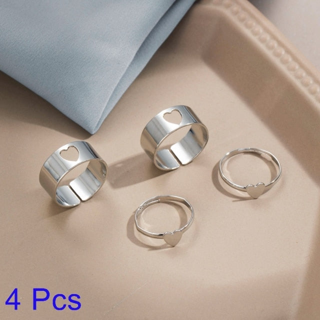 IFMIA Trendy Lover Star Moon Aircraft Cherry Dinosaur Mushroom Butterfly Rings for Women Men Couple Open Ring Set 2021 Jewelry