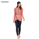 YONGSEN 2022 Women Plus Size Muslim Swimsuit Burkinis Modest Clothing Islamic Long Sleeves Muslimah Hijab Full Cover Swimwears