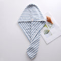 Dry Hair Cap Towel Absorbent Thickened Dry Hair Cap Bathroom Bath Dry Hair Cap Striped Shower Cap Soft Turban Striped Towel