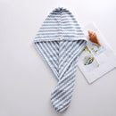 Dry Hair Cap Towel Absorbent Thickened Dry Hair Cap Bathroom Bath Dry Hair Cap Striped Shower Cap Soft Turban Striped Towel