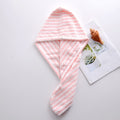 Dry Hair Cap Towel Absorbent Thickened Dry Hair Cap Bathroom Bath Dry Hair Cap Striped Shower Cap Soft Turban Striped Towel
