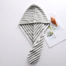 Dry Hair Cap Towel Absorbent Thickened Dry Hair Cap Bathroom Bath Dry Hair Cap Striped Shower Cap Soft Turban Striped Towel