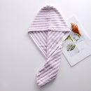 Dry Hair Cap Towel Absorbent Thickened Dry Hair Cap Bathroom Bath Dry Hair Cap Striped Shower Cap Soft Turban Striped Towel