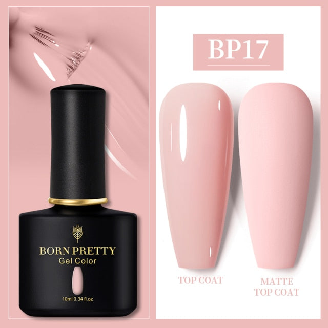 BORN PRETTY 10ml Gel Nail Polish Red Nude Nail Gel Semi Permanent Solid Nail Gel Varnish Soak Off UV Gel for Base Top Coat