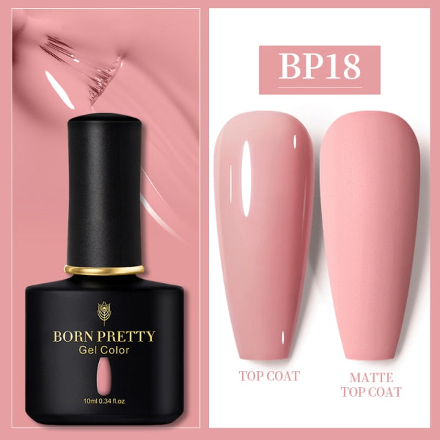 BORN PRETTY 10ml Gel Nail Polish Red Nude Nail Gel Semi Permanent Solid Nail Gel Varnish Soak Off UV Gel for Base Top Coat