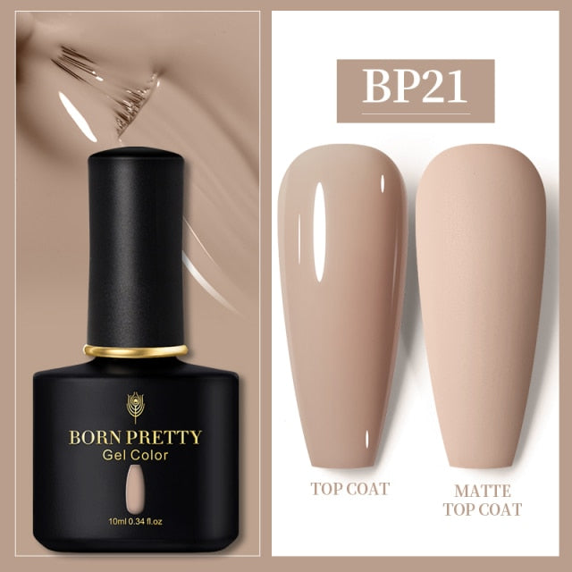 BORN PRETTY 10ml Gel Nail Polish Red Nude Nail Gel Semi Permanent Solid Nail Gel Varnish Soak Off UV Gel for Base Top Coat
