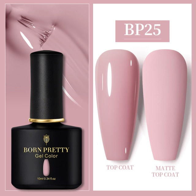 BORN PRETTY 10ml Gel Nail Polish Red Nude Nail Gel Semi Permanent Solid Nail Gel Varnish Soak Off UV Gel for Base Top Coat