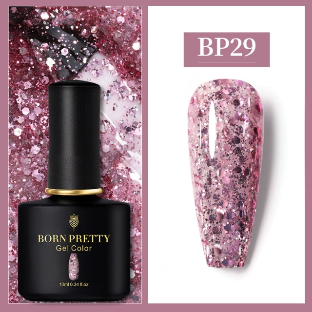 BORN PRETTY 10ml Gel Nail Polish Red Nude Nail Gel Semi Permanent Solid Nail Gel Varnish Soak Off UV Gel for Base Top Coat