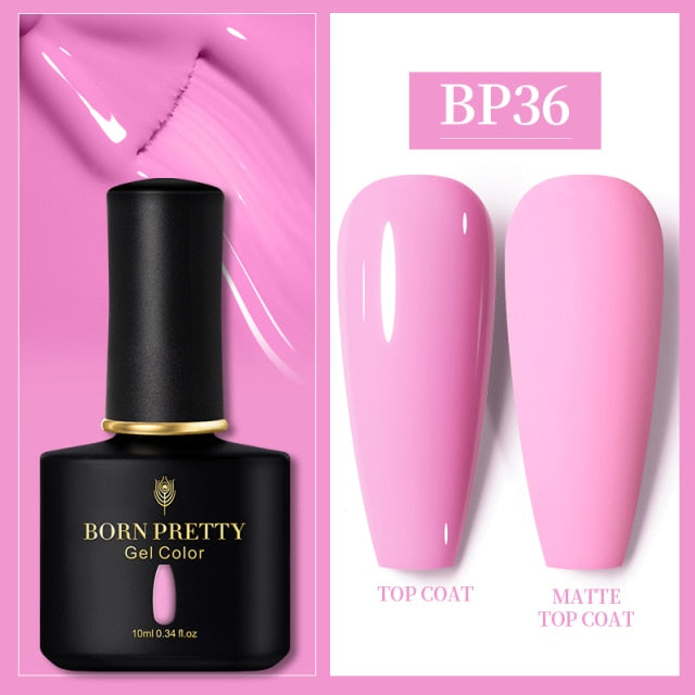 BORN PRETTY 10ml Gel Nail Polish Red Nude Nail Gel Semi Permanent Solid Nail Gel Varnish Soak Off UV Gel for Base Top Coat